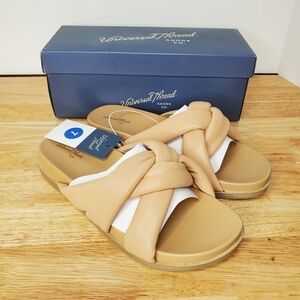 Universal Thread Cosette Flat Padded Slide Sandals Tan NWT